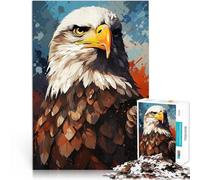 Jigsaw Puzzle for Adults 1000 Pieces Bald Eagle Stare Lernspiele Heimdekoration Künstlersammlung, Bildende Kunst52x38cm