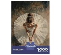 Jigsaw Puzzle for Adults 1000 Pieces Ballerina in White Tutu Elegant Ballerina from Above Puzzle for Adults Relaxing Games For Family Fun Difficult And Challenge 52x38cm/1000pcs