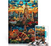 Jigsaw Puzzle for Adults 1000 Pieces Bangkok Temple Sunset Train your brain and hands 50x75cm Home Art Decor for 14+