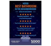 Jigsaw Puzzle for Adults 1000 Pieces, Bathroom Rating Artwork, Relaxing Family Game, Idea, Premium Puzzle Pieces, 38x26cm/1000pcs