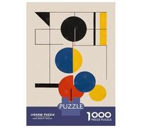 Jigsaw Puzzle for Adults 1000 Pieces, Bauhaus Geometric Art Artwork, Mindfulness Activity, Idea, Durable Puzzle Pieces, 38x26cm/1000pcs