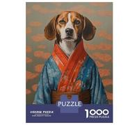 Jigsaw Puzzle for Adults 1000 Pieces Beagle Geisha Jigsaw Puzzle Relax Games Precision Cutting Parent-child Interaction 38x26cm/1000pcs