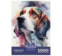 Jigsaw Puzzle for Adults 1000 Pieces Beagle Watercolor Jigsaw Puzzle Relaxing Games Difficult Challenge Unique Gifts for Birthday And Christmas 70x50cm/1000pcs