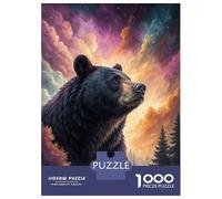 Jigsaw Puzzle for Adults 1000 Pieces, Bear in A Colorful Sky Artwork, Mindfulness Activity, Idea, Durable Puzzle Pieces, 70x50cm/1000pcs