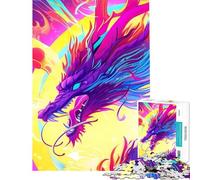 Jigsaw Puzzle for Adults 1000 Pieces Beautiful Chinese Dragon Fun at Home Activities, Improve Memory Relax Games for Ages 14 And over (50x75cm)