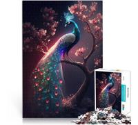 Jigsaw Puzzle for Adults 1000 Pieces beautiful peacock glow Handgeschwindigkeitswettbewerb Heimdekoration38x26cm