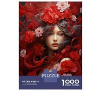 Jigsaw Puzzle for Adults 1000 Pieces Beautiful Women in Flowers Jigsaw Puzzle Relax Games Precision Cutting Parent-child Interaction 70x50cm/1000pcs