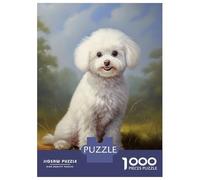 Jigsaw Puzzle for Adults 1000 Pieces Bichon Frisé Teenager Puzzles Fun Games Staycation Kill Time for Is Ideal As A Gift 52x38cm/1000pcs