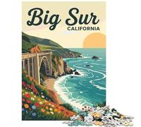 Jigsaw Puzzle for Adults 1000 Pieces Big Sur California Help The Brain Exercise A Work of Art Relax Games for Ages 14 And over (38x52cm)