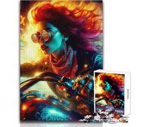 Jigsaw Puzzle for Adults 1000 Pieces Biker in The Streets For Family Fun Toy Wall Decor Suitable for Ages 14 And Up (size 38x52cm)