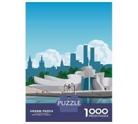 Jigsaw Puzzle for Adults 1000 Pieces Bilbao Travel Print Jigsaw Puzzle Brain Teaser Game For Family Fun Parent-child Interaction 70x50cm/1000pcs