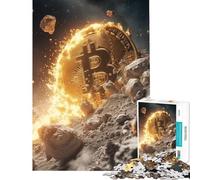 Jigsaw Puzzle for Adults 1000 Pieces Bitcoin Strong Jigsaw for Adults Relax Games Perfect Decoration for Is Ideal As A Gifts (Size 38x26cm)