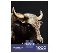Jigsaw Puzzle for Adults 1000 Pieces Black And Gold Ox Puzzles for Adults Relax Games Pattern Assembly for Is Ideal As A Gift 70x50cm/1000pcs