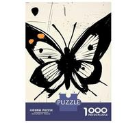 Jigsaw Puzzle for Adults 1000 Pieces Black And White Butterfly Jigsaw Puzzle Relax Games Precision Cutting Parent-child Interaction 38x26cm/1000pcs