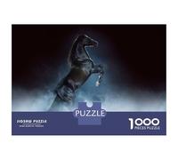 Jigsaw Puzzle for Adults 1000 Pieces Black Horse Rearing Teenager Puzzles Fun Games Staycation Kill Time for Is Ideal As A Gift 52x38cm/1000pcs