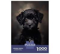 Jigsaw Puzzle for Adults 1000 Pieces Black Poodle Puppy Puzzle for Adults Family Game Improve Memory Parent-child Interaction 38x26cm/1000pcs