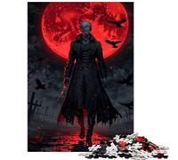 Jigsaw Puzzle for Adults 1000 Pieces Blood Moon Vampire Lord Help The Brain Exercise A Work of Art Relax Games for Ages 14 And over (38x26cm)