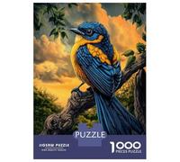Jigsaw Puzzle for Adults 1000 Pieces Blue And Yellow Bird on Branch Teenager Puzzles DIY Toys Precision Cutting Difficult And Challenge 38x26cm/1000pcs