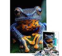 Jigsaw Puzzle for Adults 1000 Pieces Blue And Yellow Poison Dart Frog Fun at Home Activities, Improve Memory Anti-Stress Toys for And from 14 Years And over (38x26cm)