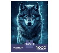 Jigsaw Puzzle for Adults 1000 Pieces Blue-Eyed Wolf Puzzles for Adults Relax Games Pattern Assembly for Is Ideal As A Gift 52x38cm/1000pcs