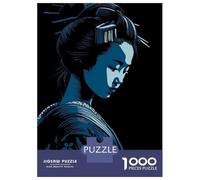 Jigsaw Puzzle for Adults 1000 Pieces Blue Geisha Portrait Adult Jigsaw Puzzle Hands-on Game Pattern Assembly Unique Gifts for Birthday And Christmas 52x38cm/1000pcs