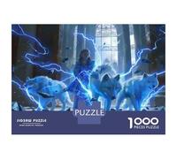 Jigsaw Puzzle for Adults 1000 Pieces Blue Magic Fantasy Art with Wolves Jigsaw Puzzle Relaxing Games Wall Decoration Difficult And Challenge 70x50cm/1000pcs