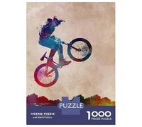 Jigsaw Puzzle for Adults 1000 Pieces BMX Rider Silhouette Puzzle for Adults Family Game Improve Memory Parent-child Interaction 38x26cm/1000pcs