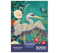 Jigsaw Puzzle for Adults 1000 Pieces Bohemian Floral Heron Jigsaws for Adults Toy Wall Decor Improve Memory for Is Ideal As A Gift 38x26cm/1000pcs