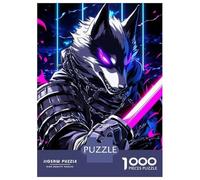 Jigsaw Puzzle for Adults 1000 Pieces Border Collie Dog Samurai Digital Art Teenager Puzzles Fun Games Staycation Kill Time for Is Ideal As A Gift 70x50cm/1000pcs