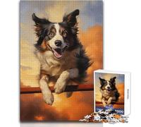 Jigsaw Puzzle for Adults 1000 Pieces Border Collie Peaceful And Satisfying Pastime Perfect Interlock Precision Cut Toy Size 50x75cm