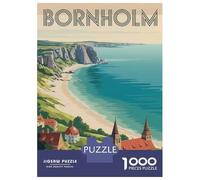 Jigsaw Puzzle for Adults 1000 Pieces, Bornholm Travel Artwork, Premium Puzzle Challenge, Christmas Puzzle Collection, Durable Puzzle Pieces, 52x38cm/1000pcs