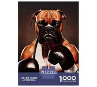 Jigsaw Puzzle for Adults 1000 Pieces Boxer Man Dog Jigsaw Puzzle Brain Teaser Game Stress Reliever Birthday And Unique Gifts 52x38cm/1000pcs