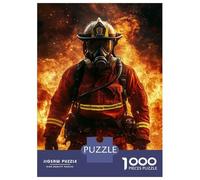 Jigsaw Puzzle for Adults 1000 Pieces Brave Firefighter in Action Puzzles for Adults Relax Games Pattern Assembly for Is Ideal As A Gift 38x26cm/1000pcs