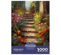 Jigsaw Puzzle for Adults 1000 Pieces Brick Path With Flowers Teenager Puzzles Fun Games Staycation Kill Time for Is Ideal As A Gift 70x50cm/1000pcs