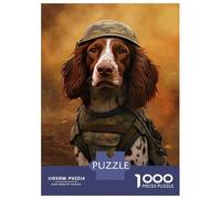 Jigsaw Puzzle for Adults 1000 Pieces Brittany Spaniel Soldier Teenager Puzzles Fun Games Staycation Kill Time for Is Ideal As A Gift 38x26cm/1000pcs