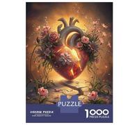Jigsaw Puzzle for Adults 1000 Pieces Broken Heart with Flowers Jigsaws for Adults Toy Wall Decor Improve Memory for Is Ideal As A Gift 70x50cm/1000pcs