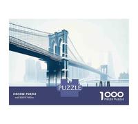 Jigsaw Puzzle for Adults 1000 Pieces Brooklyn Bridge Wall Mural Jigsaw Puzzle Relaxing Games Wall Decoration Difficult And Challenge 38x26cm/1000pcs