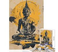 Jigsaw Puzzle for Adults 1000 Pieces Buddha Ancient Style Art DIY Toys Funny Gift Educational Game Improving Love between Couples Size 38x26cm
