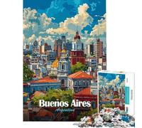Jigsaw Puzzle for Adults 1000 Pieces Buenos Aires Cityscape Relax Games for Educational Game Challenge Toy Birthday Gifts Wall Decoration (size 38x52cm)