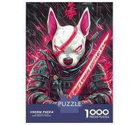 Jigsaw Puzzle for Adults 1000 Pieces Bull Terrier Dog Samurai Warrior Jigsaw Puzzle Brain Teaser Game Stress Reliever Birthday And Unique Gifts 70x50cm/1000pcs