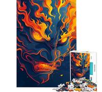 Jigsaw Puzzle for Adults 1000 Pieces Burning Yokai Oni Jigsaw Hands-on Game A Work of Art Unique Gifts for Birthday And Christmas (Size 38x26cm)