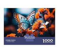 Jigsaw Puzzle for Adults 1000 Pieces Butterfly on Orange Flower Jigsaw Puzzle Relaxing Games Wall Decoration Difficult And Challenge 70x50cm/1000pcs