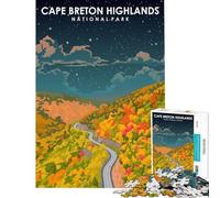 Jigsaw Puzzle for Adults 1000 Pieces Cape Breton Highlands Park Brain Teaser Game Challenging Game Toys Funny Gifts Staycation Kill Time (size 50x75cm)