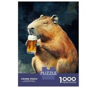 Jigsaw Puzzle for Adults 1000 Pieces Capybara Drinking Beer Puzzles for Adults Relax Games Pattern Assembly for Is Ideal As A Gift 70x50cm/1000pcs