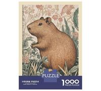 Jigsaw Puzzle for Adults 1000 Pieces Capybara William Morris Floral Puzzle for Adults Family Game Improve Memory Parent-child Interaction 52x38cm/1000pcs
