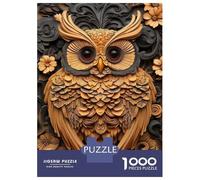 Jigsaw Puzzle for Adults 1000 Pieces Carved Wooden Owl Adult Jigsaw Puzzle Hands-on Game Pattern Assembly Unique Gifts for Birthday And Christmas 38x26cm/1000pcs