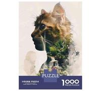 Jigsaw Puzzle for Adults 1000 Pieces Cat Art Print - Nature Cat Puzzle for Adults Relax Games Perfect Decoration Difficult And Challenge 52x38cm/1000pcs