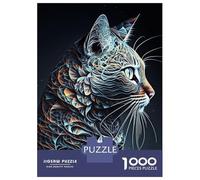 Jigsaw Puzzle for Adults 1000 Pieces Cat Contemporary Art Jigsaw Puzzle Relaxing Games Difficult Challenge Unique Gifts for Birthday And Christmas 38x26cm/1000pcs