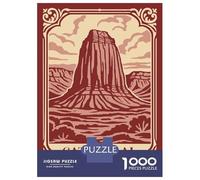 Jigsaw Puzzle for Adults 1000 Pieces, Cathedral Valley Vintage Artwork, Creative Leisure Activity, Perfect, Precision Cut Pieces, 38x26cm/1000pcs