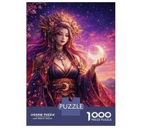 Jigsaw Puzzle for Adults 1000 Pieces Celestial Woman in Sakura Twilight Jigsaw for Adults Relax Games Hand Speed Race Difficult And Challenge 38x26cm/1000pcs